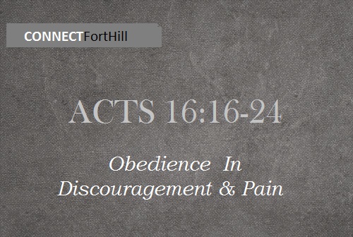 Obedience In Discouragement & Pain